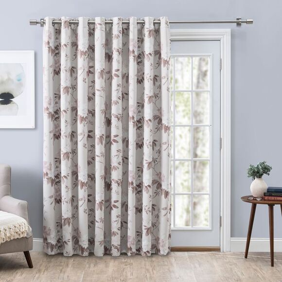 Mystic Garden Floral Blackout Grommet Patio Panel w/Wand 104x84 Sandstone